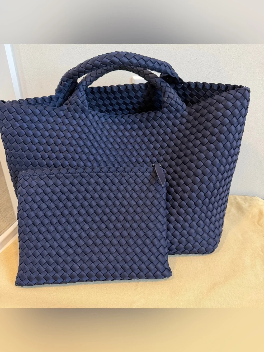 Woven Tote and Pouch Set - Navy